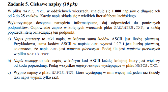 Matura z informatyki programy - 2014 